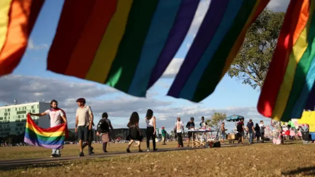 Bandeira do arco-íris LGBT na Parada do Orgulhodiamond 7 casinoBrasíliadiamond 7 casino2018, na Esplanada dos Ministérios