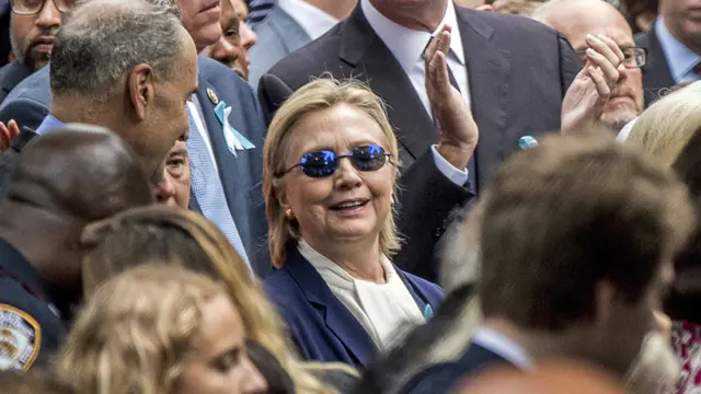 Hillary Clinton attends a 9/11 memorial service in New York - 11 September 2016
