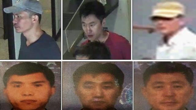 馬來西亞警方通緝的五名朝鮮籍嫌疑人中的三位。