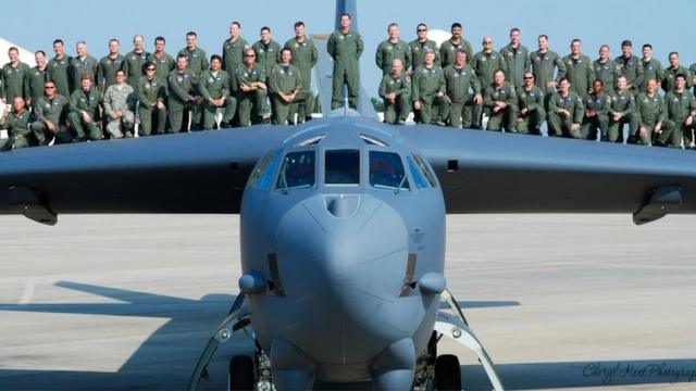B-52 with crew