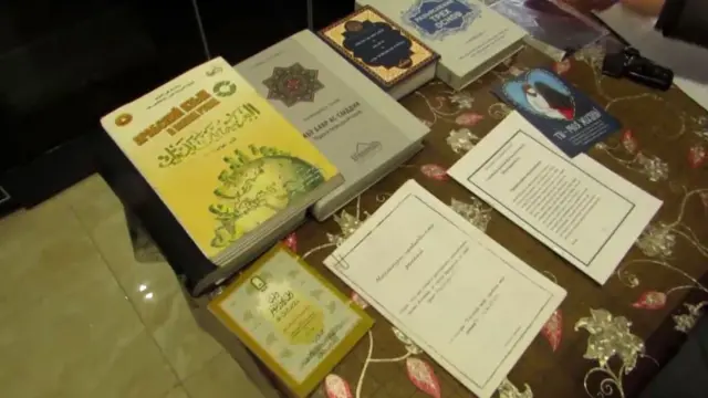 Запрещенные в России книги, изъятые сотрудниками ФСБ при аресте сторонников запрещенного в России Исламского государства. 6 марта 2018 г.