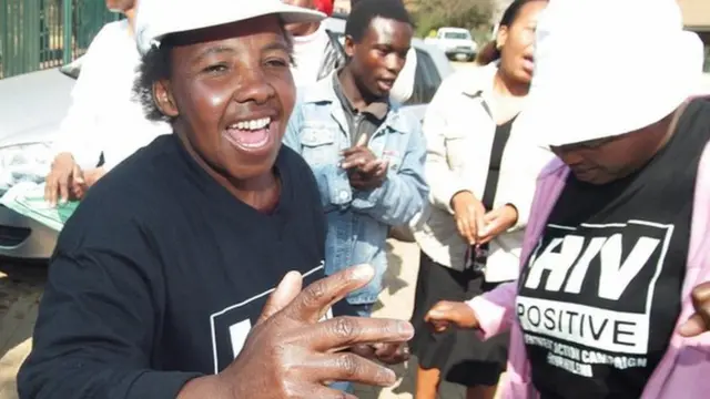 Human rights activists and supporters of Eudy Simelane in August 2009 outside the Delmas court in Mpumalanga, before the trial