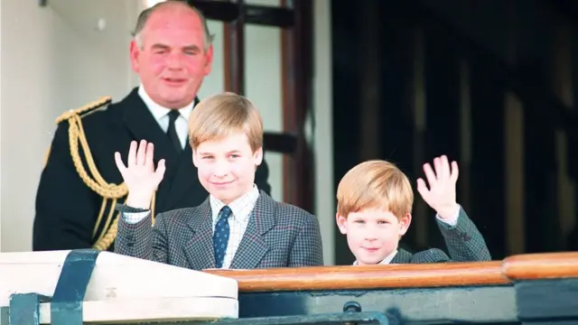 Принц Уильям и принц Гарри в 1991 году