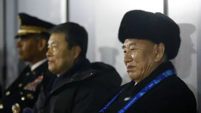 지난 2월 평창 동계올림픽 폐막실을 찾은 김영철 북한 통일전선부장