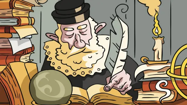 Рисунок: Нострадамус за работой