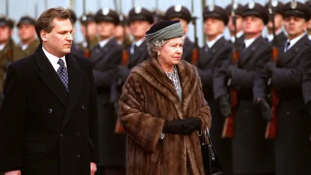 The Queen Inspects A Guard Of Honour On Her Arrival In Warsaw, Poland,