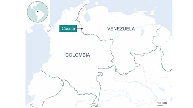 Mapa da Colômbia e Venezuela