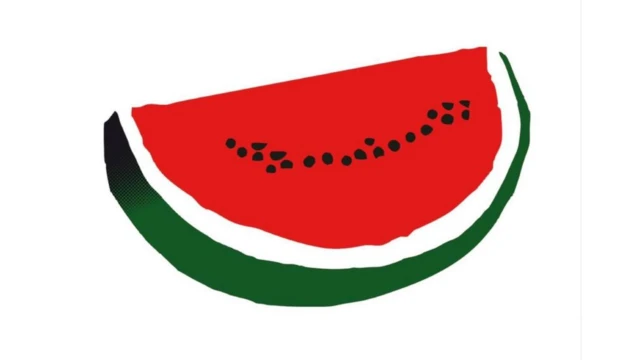 En 2007, l'artiste Khaled Hourani a peint une tranche de pastèque pour un livre intitulé Subjective Atlas of Palestine.