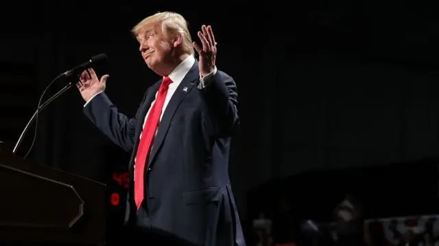 Republican presidential nominee Donald Trump holds a campaign rally at Macomb Community College South Campus October 31, 2016 in Warren, Michigan
