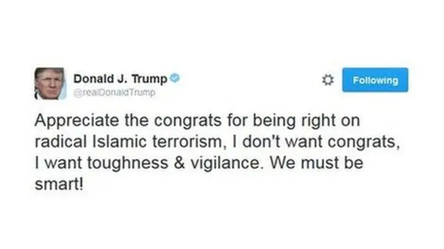 Tuit de Donald Trump