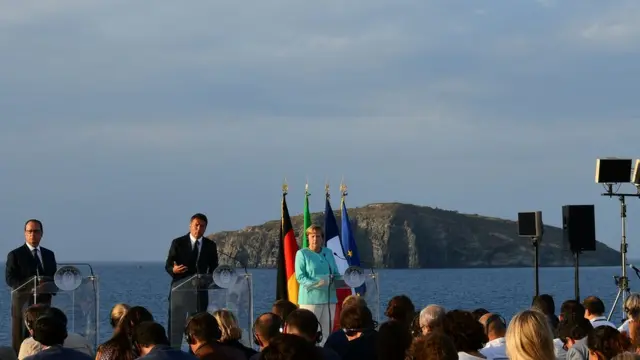 François Hollande, Matteo Renzi və Angela Merkel
