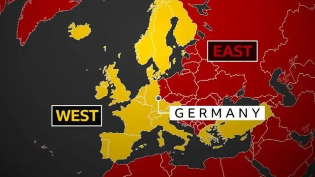 This map shows the divide between the east and the west