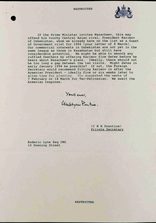 Докладная записка личного секретаря премьера