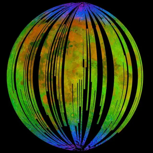 Imagem dos espectros minerais da superfície lunar