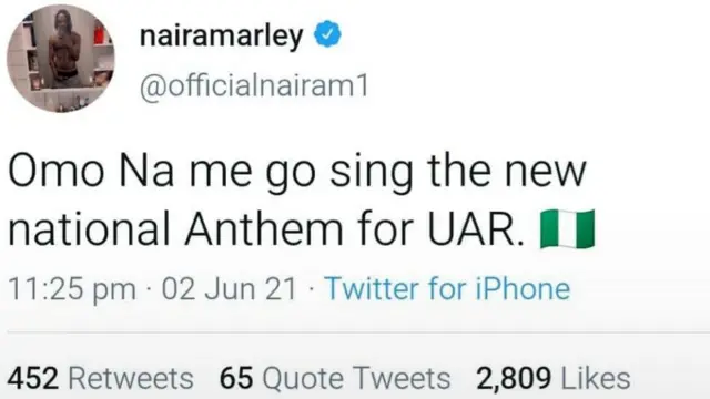 Aworan afihan oju opo Naira Marley
