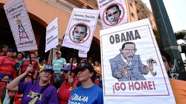 Manifestación contra Estados Unidos en Venezuela