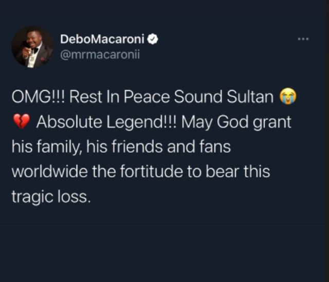 Nigerians react to Sound Sultan death