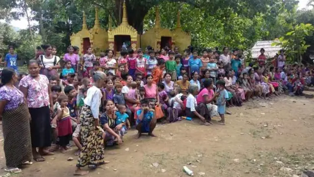 ရသေ့တောင်က တိုက်ပွဲရှောင်သူတွေ ဥဂါကျေးရွာ ဘုန်းကြီးကျောင်းကို ရောက်ရှိ ခိုလှုံ