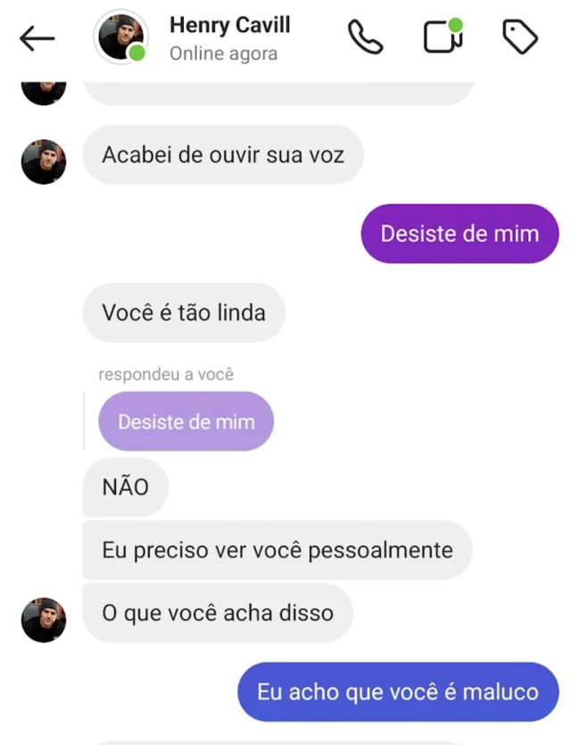 Printcomo não perder no sportingbetconversa entre Fernanda e perfil que a perseguiu