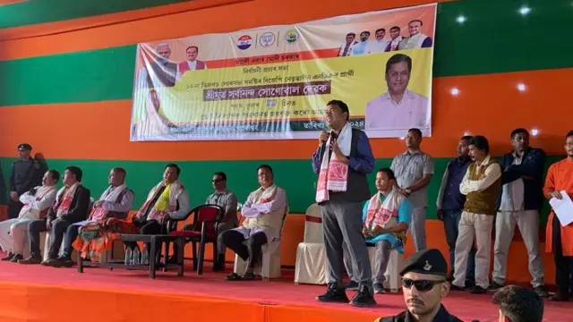 सर्बानंद सोनोवाल के लिए प्रचार करते डिब्रूगढ़ के मौजूदा सांसद रामेश्वर तेली