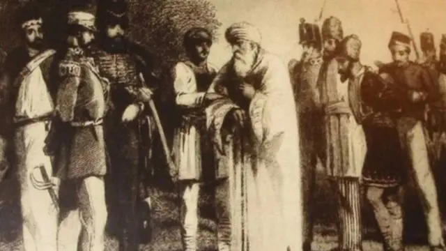 દિલ્હીના બહાદુરશાહ ઝફરના આત્મસમર્પણની તસવીર