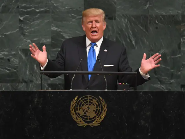 Dis na Donald Trump first major speech for di United Nations.