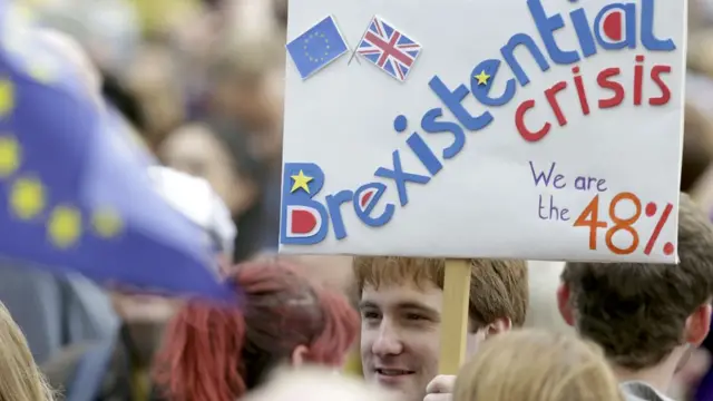 Один из плакатов на демонстрации против "брексита"