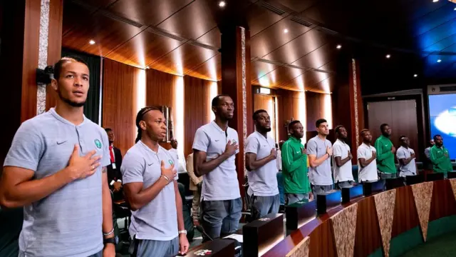 Buhari da 'yan wasan Super Eagles