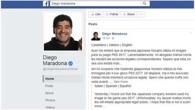 Hadalka ayuu ku qoray boggiisa Facebook