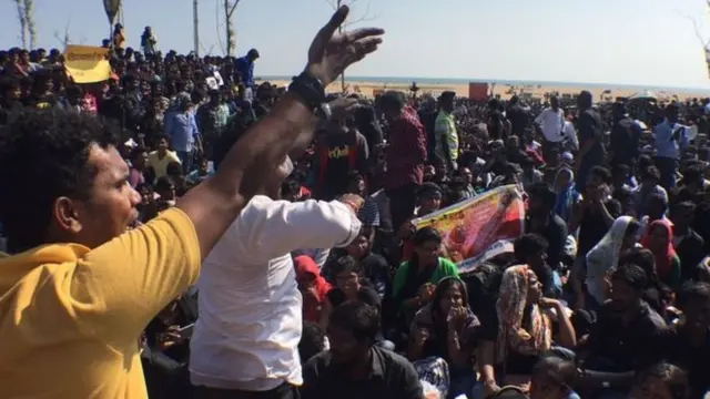 तमिलनाडु जल्लीकट्टू प्रदर्शन