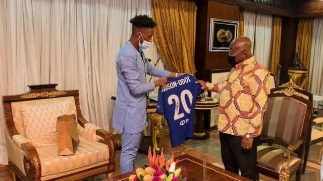 Hudson-Odoi and President Nana Akufo-Addo