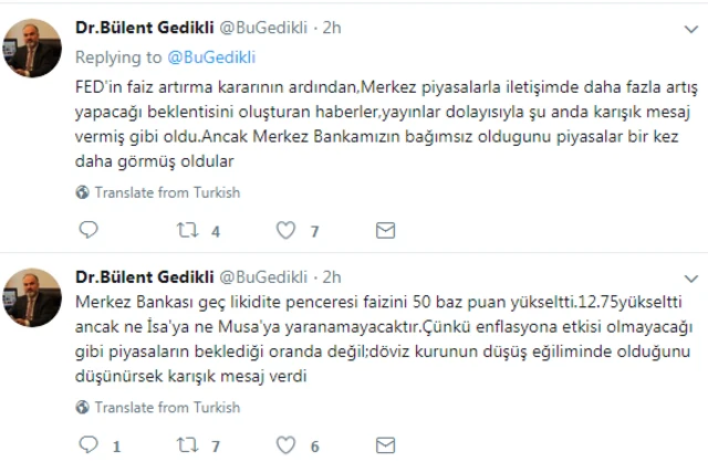 Bülent Gedikli'nin açıklaması