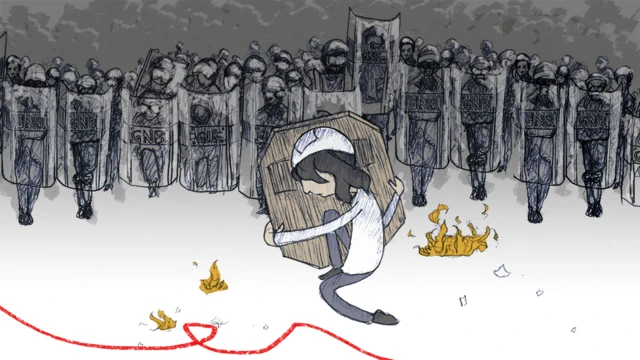 Ilustración de manifestante.