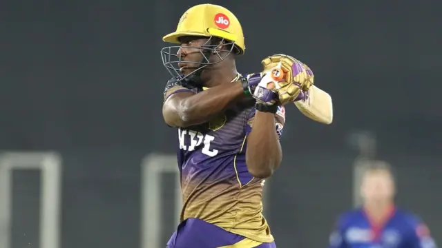 रसेल ने नाबाद 45 रन बनाए