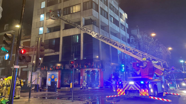 London fire Oxford Street souvenir shop damaged in blaze