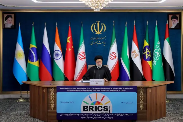 Ebrahim Raisi, el fallecido presidente de Irán, durante una cumbre de los Brics.