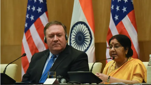 అమెరికా, భారత్ విదేశాంగ మంత్రులు మైక్ పాంపియో, సుష్మ స్వరాజ్