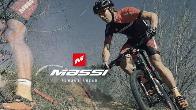 Captura de pantalla del sitio web de Massi en la que aparece el logotipo de la marca y un ciclista.