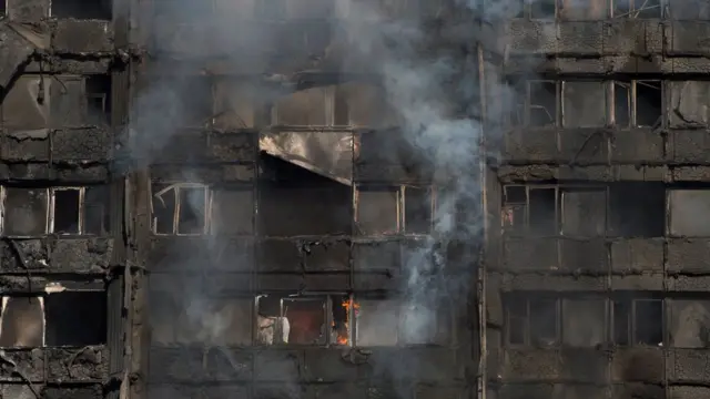 อาคารเกรนเฟลล์ ทาวเวอร์ ขณะเกิดเพลิงไหม้