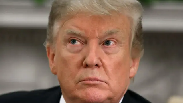 Primer plano de Donald Trump, presidente de Estados Unidos