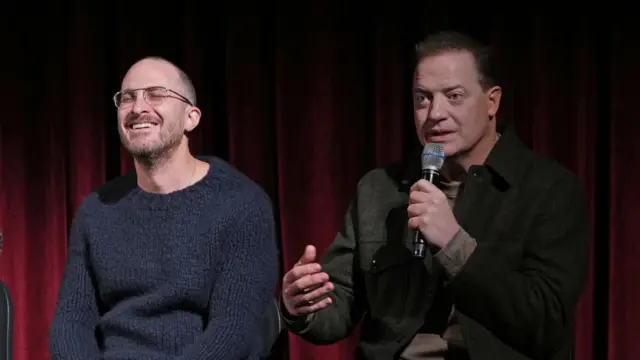 El director Darren Aronofsky y el actor Brendan Fraser