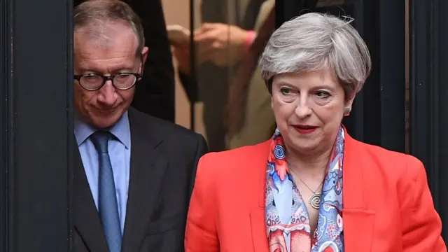 Theresa May y su esposo Philip.