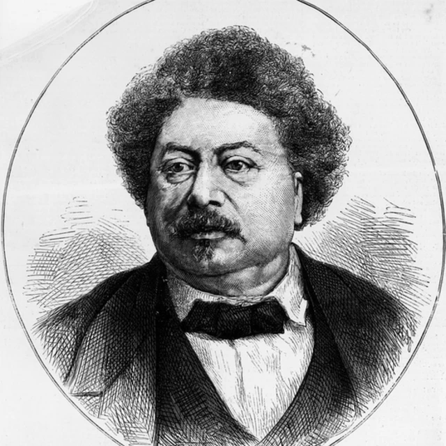 Dessin à l'encre, vers 1850, représentant l'auteur français Alexandre Dumas