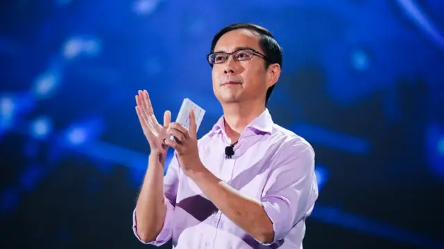 Alibaba CEO Daniel Zhang makes speech during the 18th anniversary of Alibaba Group at the Yellow Dragon Sports Center on September 8, 2017 in Hangzhou, Zhejiang Province of China.