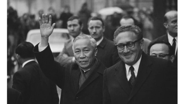 Henry Kissinger (right) and Le Duc Tho during the negotiations for a cease-fire in Vietnam in 1973