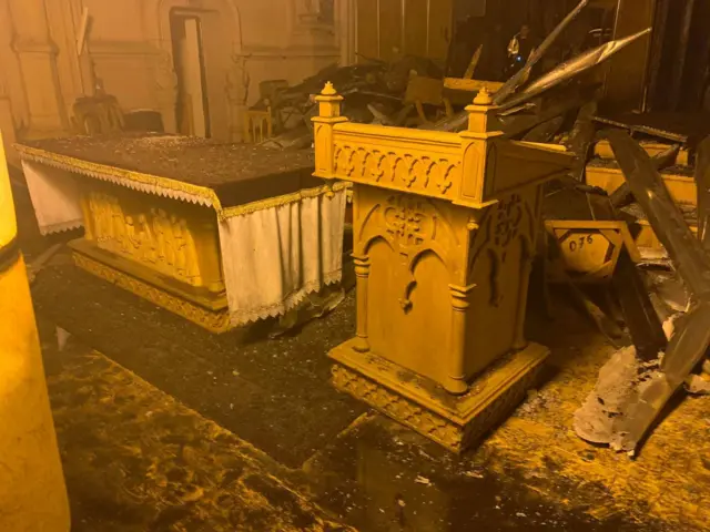 Костел після пожежі