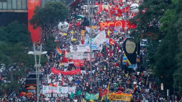 Protesto contra Bolsonaro em São Paulo em maio