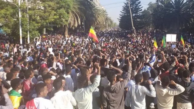 ሰልፈኞች በባህር ዳር