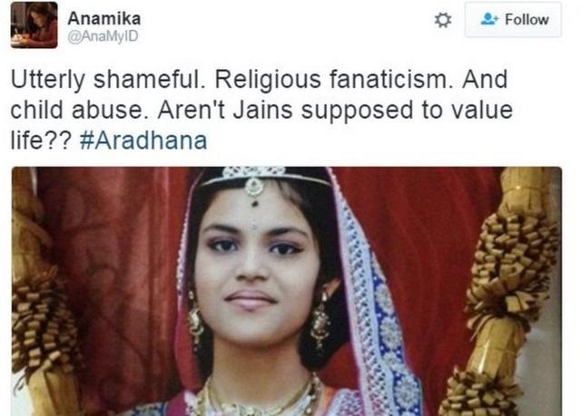 Postagem no Twitter criticando a prática