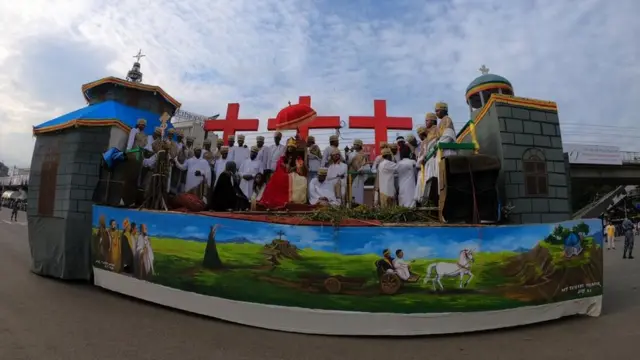 በመስቀል አደባባይ ስለ በዓሉ ሀይማኖታዊ ዳራ የሚያሳይ ትዕይንት ቀርቧል